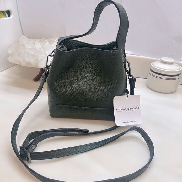 NWT Andrea Cardone Italia Green Leather Women's Bag - Picture 4 of 11